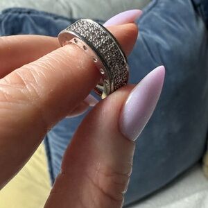 Dazzling Silver Pave Band Ring